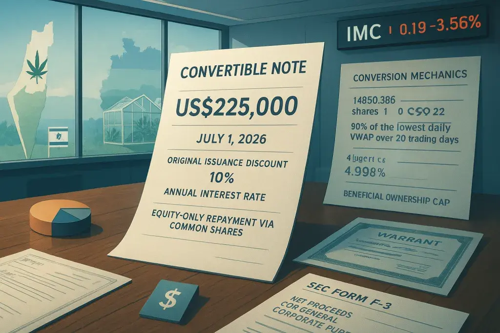 IM Cannabis Closes Convertible Note Financing as Capital Pressures Mount